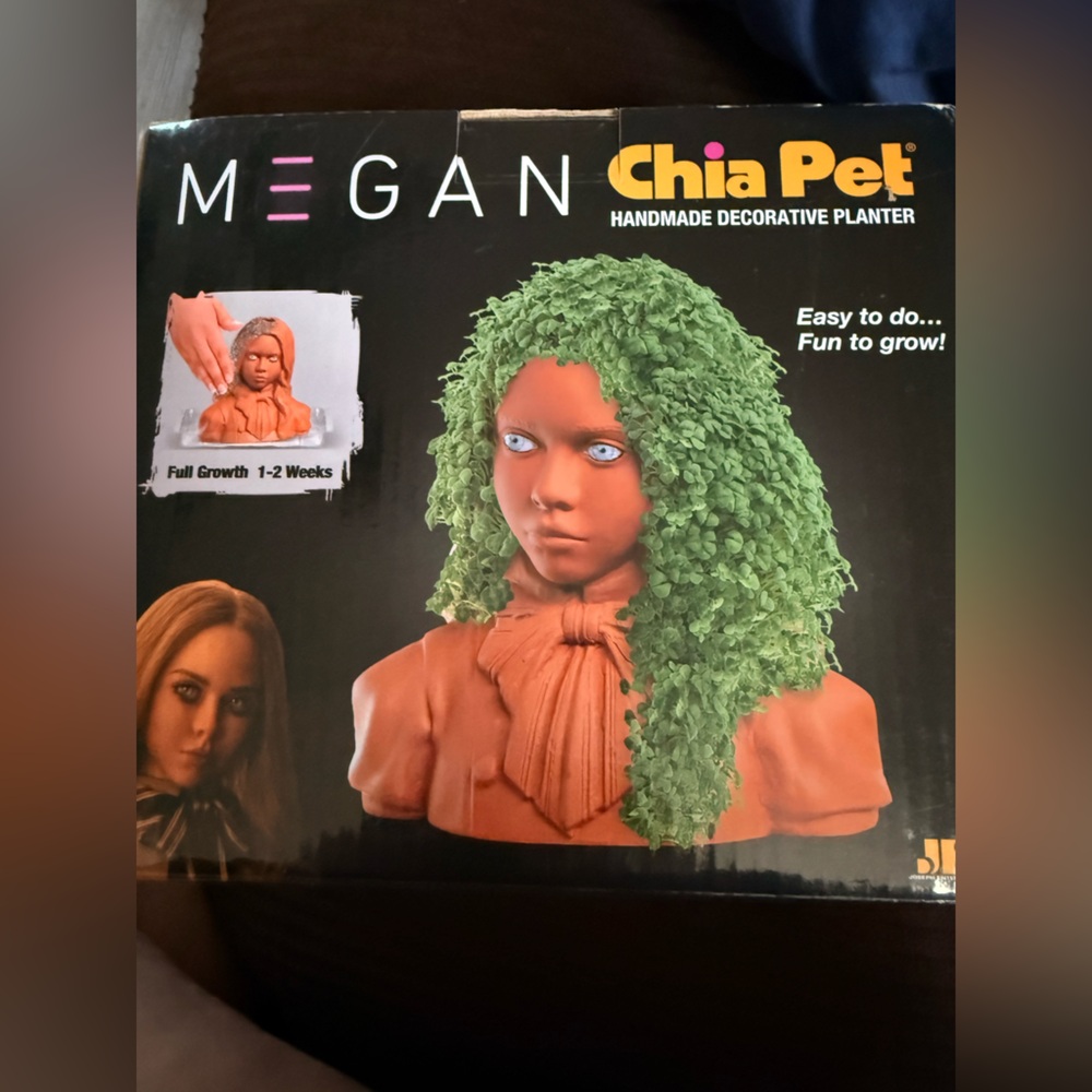 MEGAN Chia Pet Handmade Decorative Planter in Terracotta with Green Growth